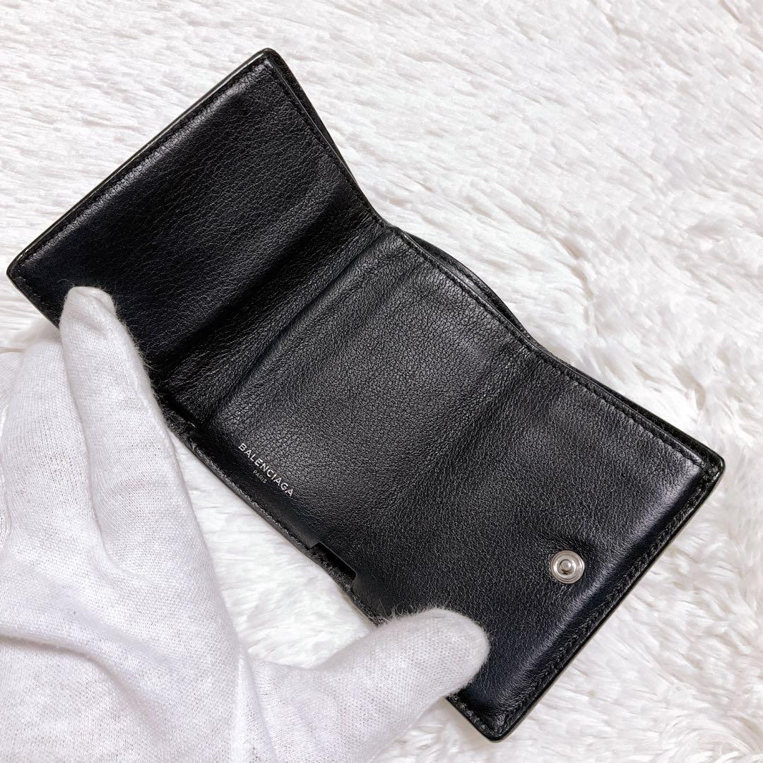 ⭐︎美品⭐︎バレンシアガ 三つ折り 財布 エブリデイ ペーパー レザー ブラック 箱