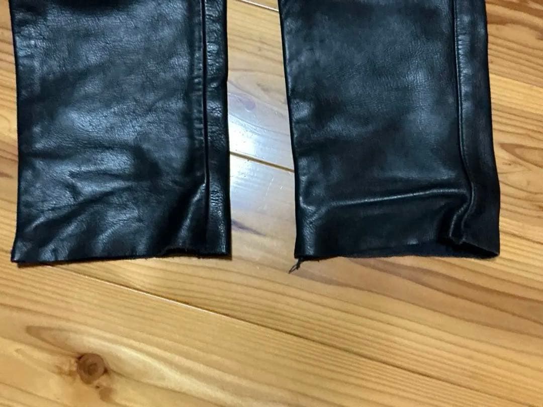 VANSONブラックレザー スリムフィットパンツ　サイズ36