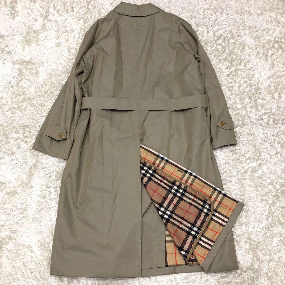 美品✨バーバリー 2way ライナー付き ステンカラーコート ノバチェック裏地