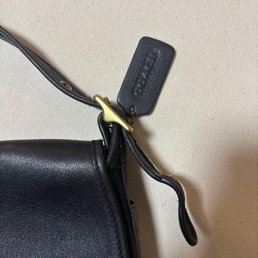 【 OLD Coach 90s 】ブラックレザー ショルダーバッグ