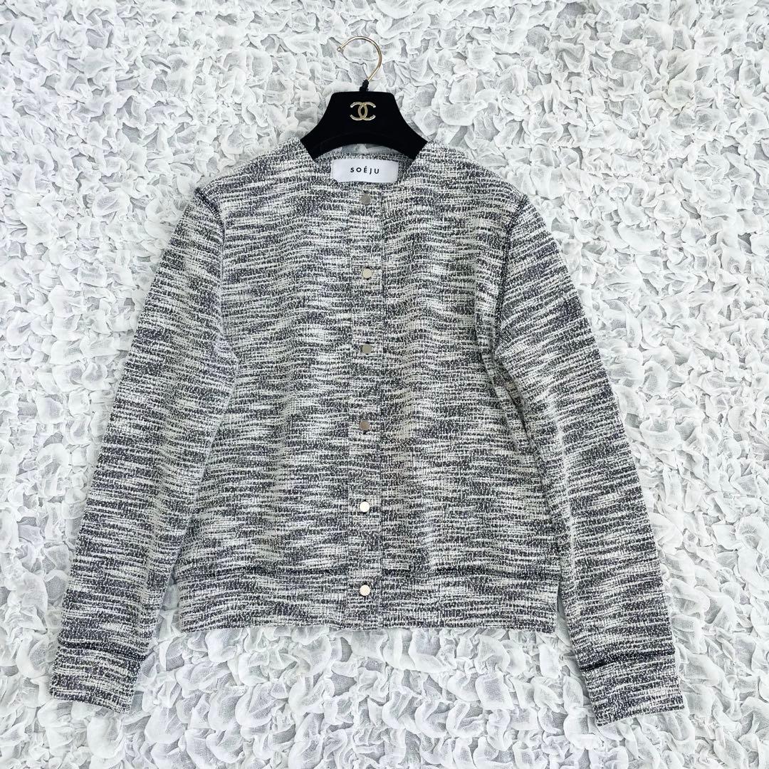 ソージュ　ジャケットライクツィーディーカーディガン　美品