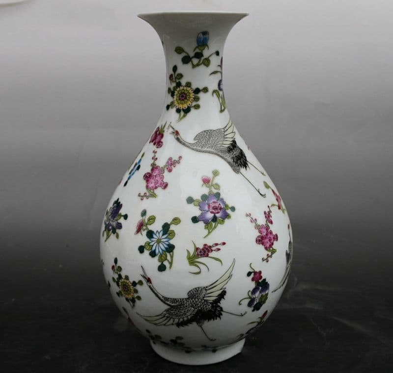 乾隆ツルです花瓶 工芸品 美術品 置物