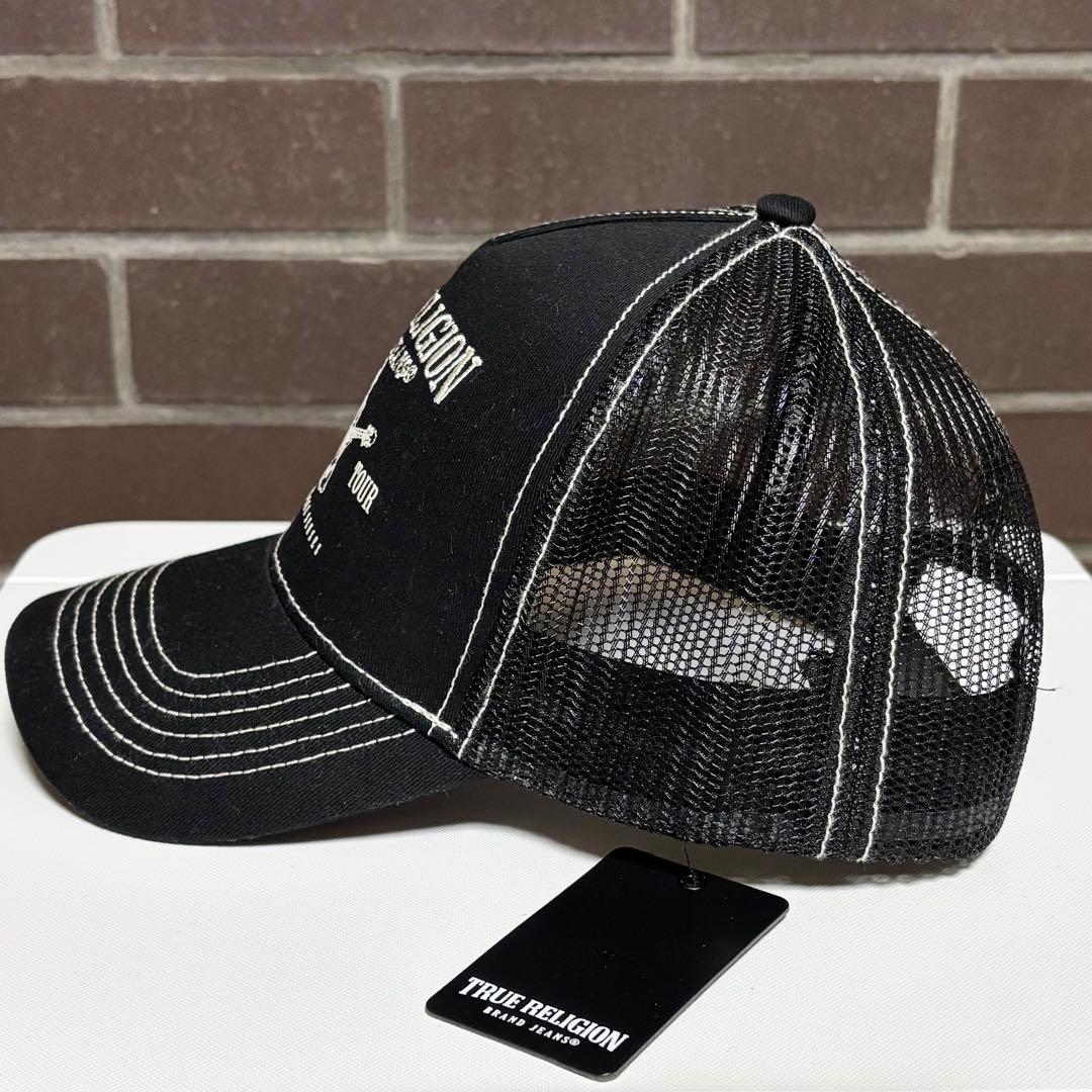 新品TRUE RELIGION ブラック トラッカーキャップ