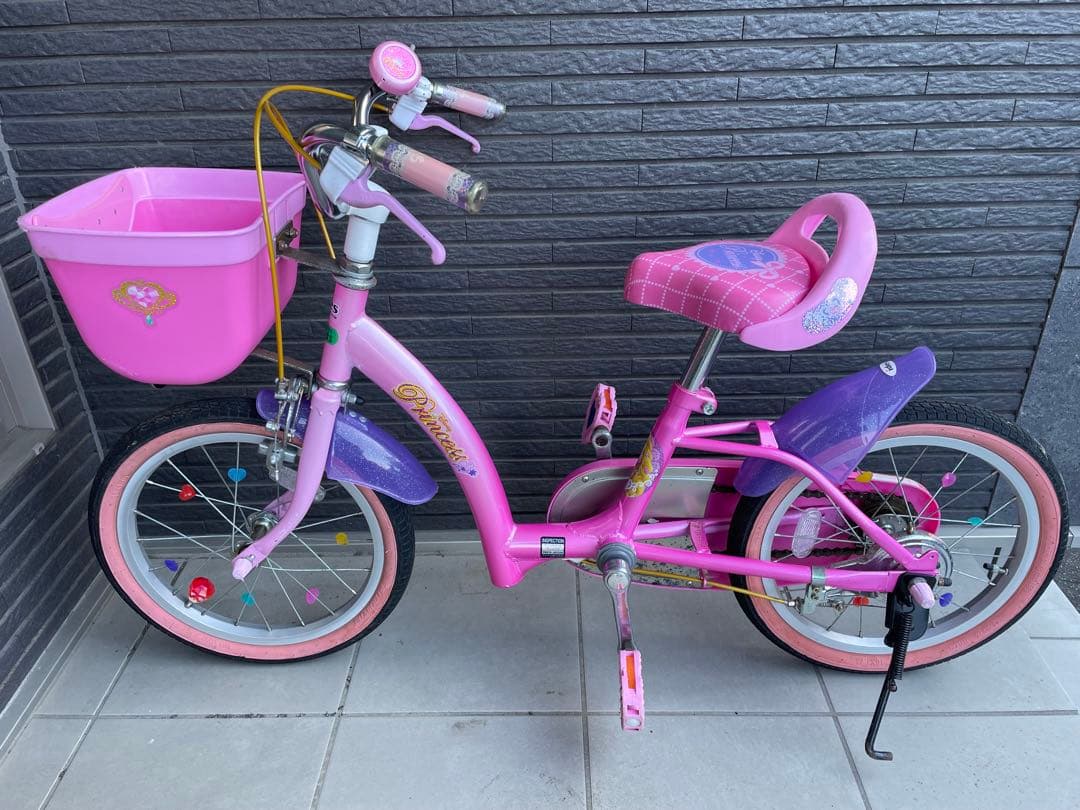 ディズニープリンセス　子供用自転車　16インチ　補助輪付　組立必須