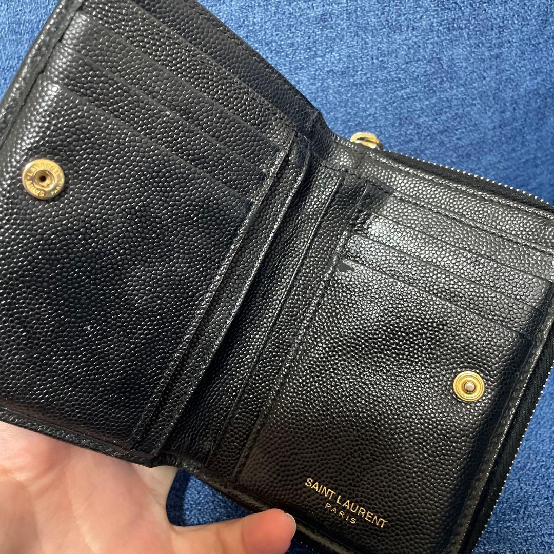 【大人気】SAINT LAURENT ブラック 二つ折り財布