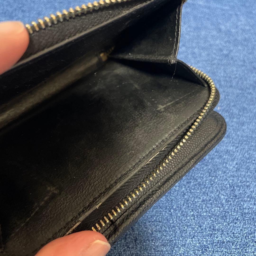 【大人気】SAINT LAURENT ブラック 二つ折り財布