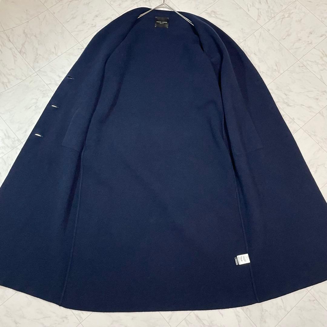 roberto collina リバーコート ウール ロングコート ネイビー S