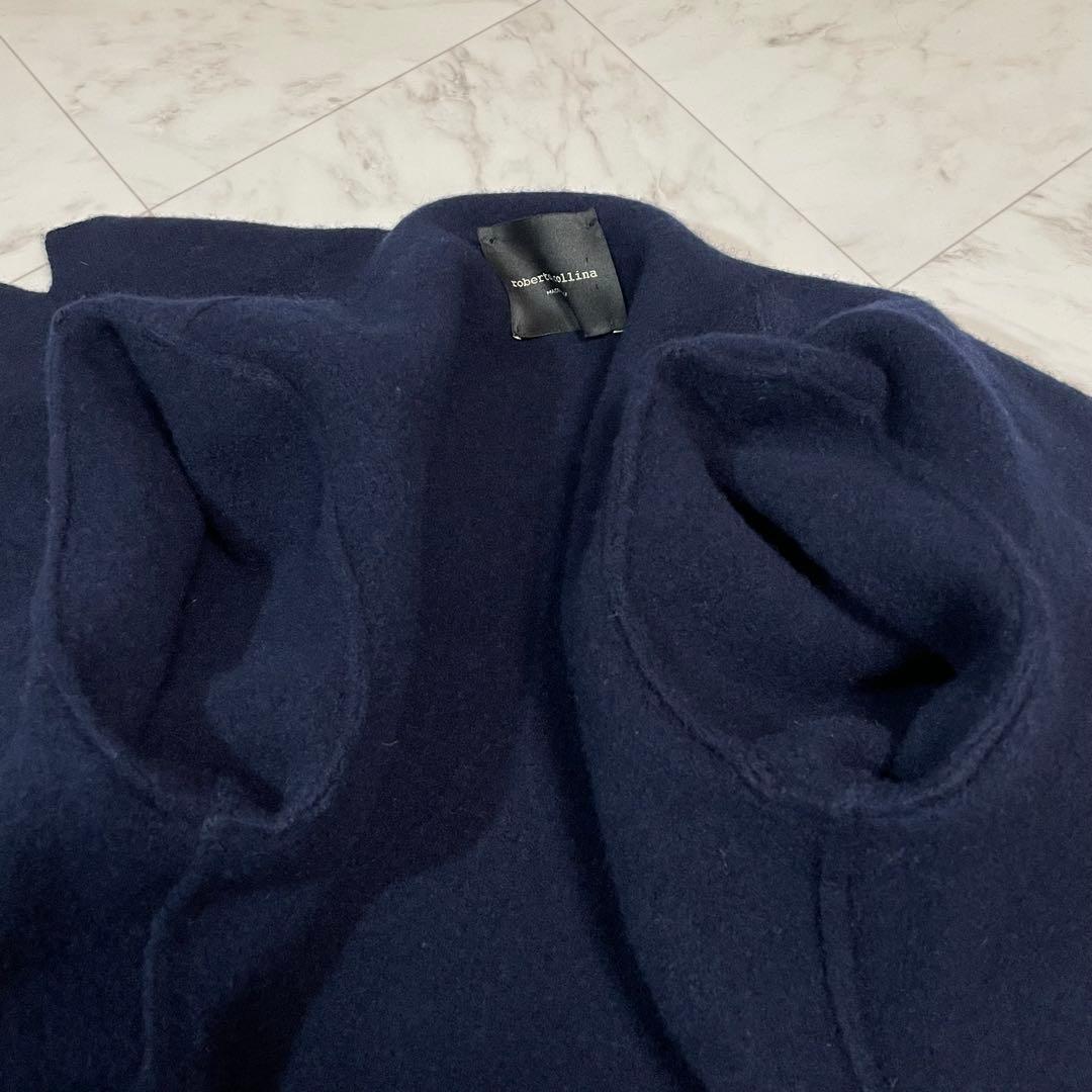 roberto collina リバーコート ウール ロングコート ネイビー S