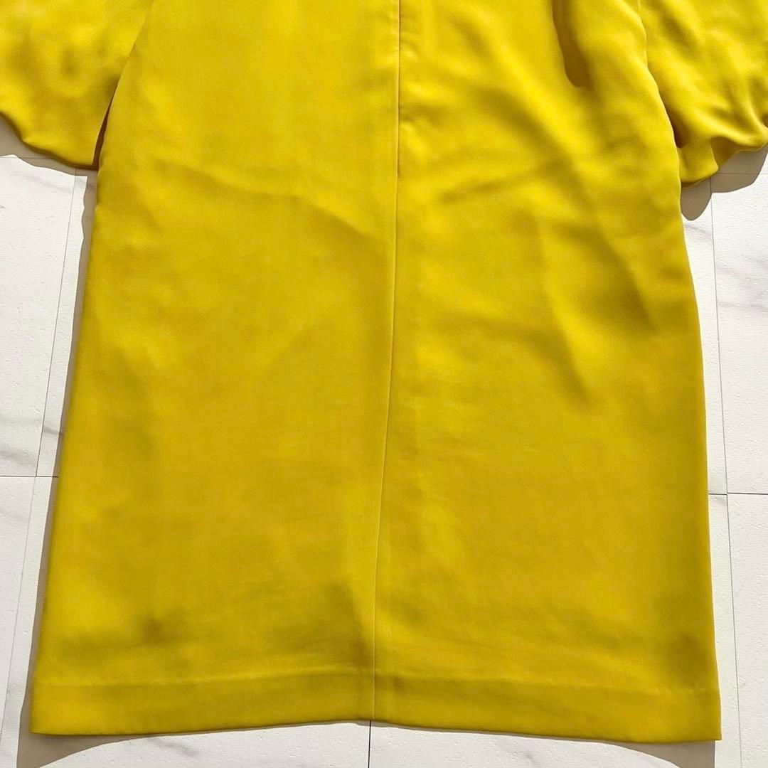 美品✨アドーア ソフトジョーゼットバルーンスリーブワンピース イエロー M
