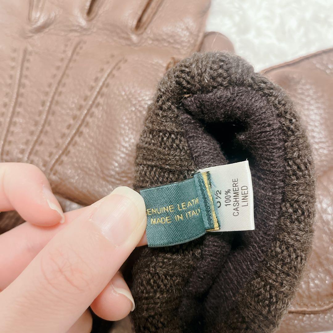 【未使用級】IL BISONTE イルビゾンテ レザーグローブ 手袋 メンズ