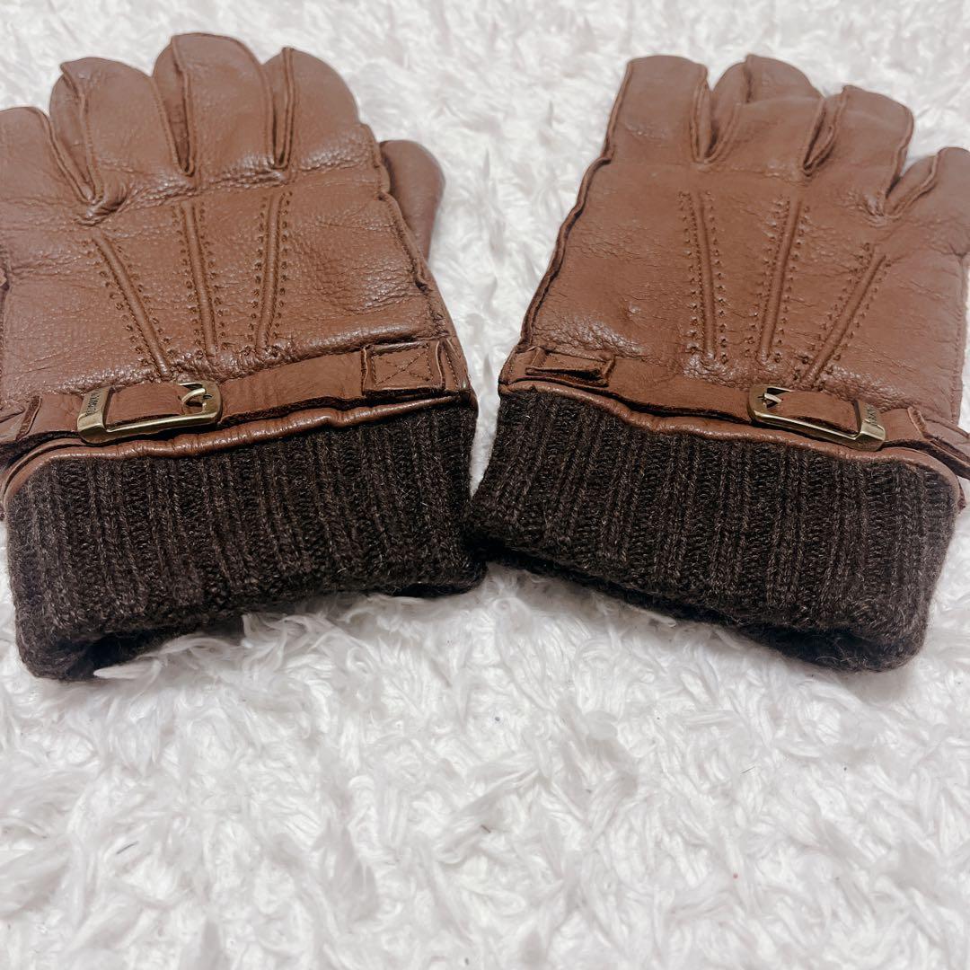 【未使用級】IL BISONTE イルビゾンテ レザーグローブ 手袋 メンズ