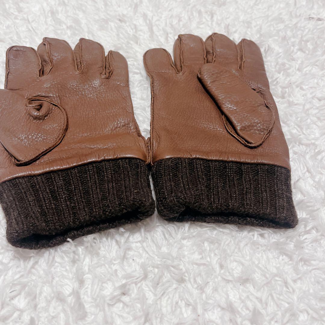 【未使用級】IL BISONTE イルビゾンテ レザーグローブ 手袋 メンズ