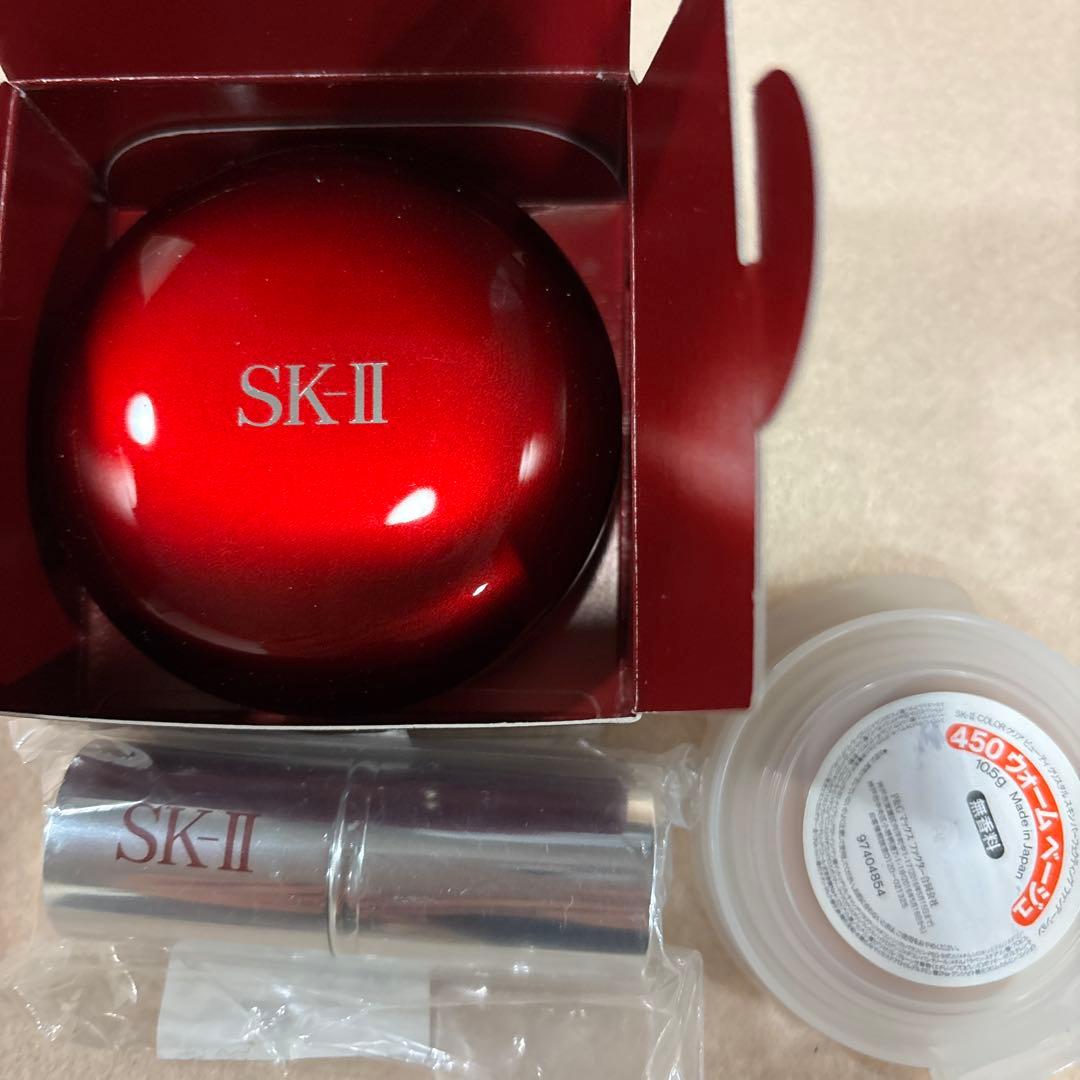 新品中古品SK-IIファンデーション450 ケース&ブラシセット