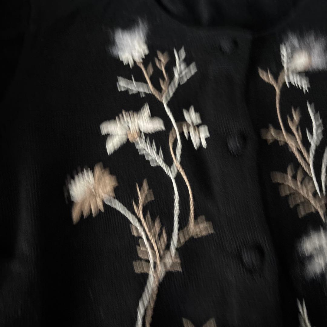 未使用タグ付　Sybilla シビラ　長袖　刺繍　カーディガン　黒