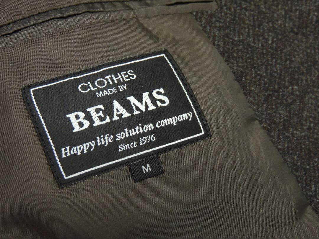 美品 Mサイズ BEAMS パッチワーク ツイード 2B テーラード ジャケット