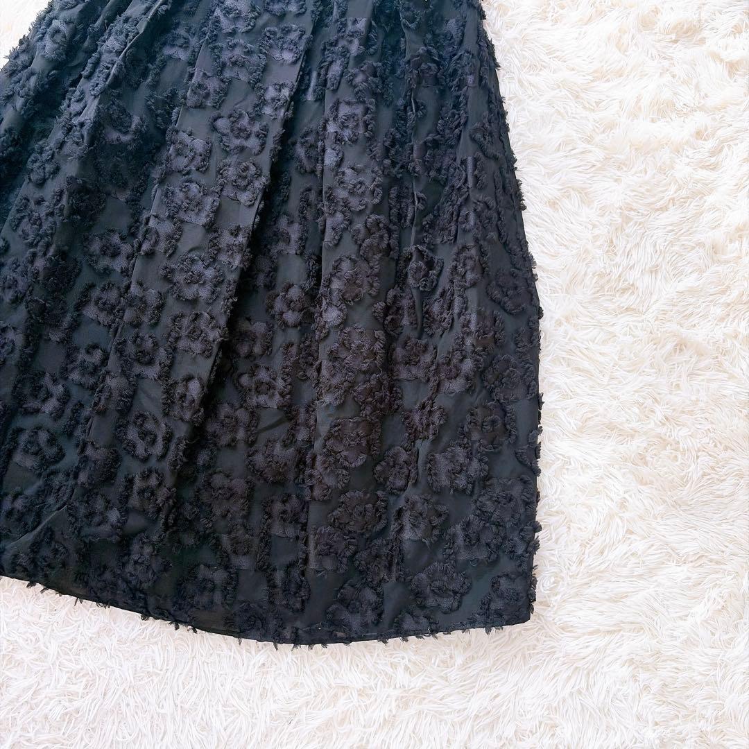 【未使用】seven ten フラワージャガードロングフレアスカート