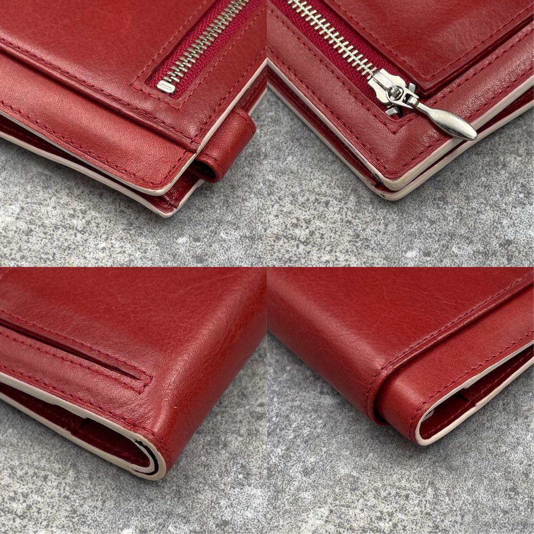 【未使用級】ASHFORD アシュフォード　手帳ケース　赤　レッド　レザー