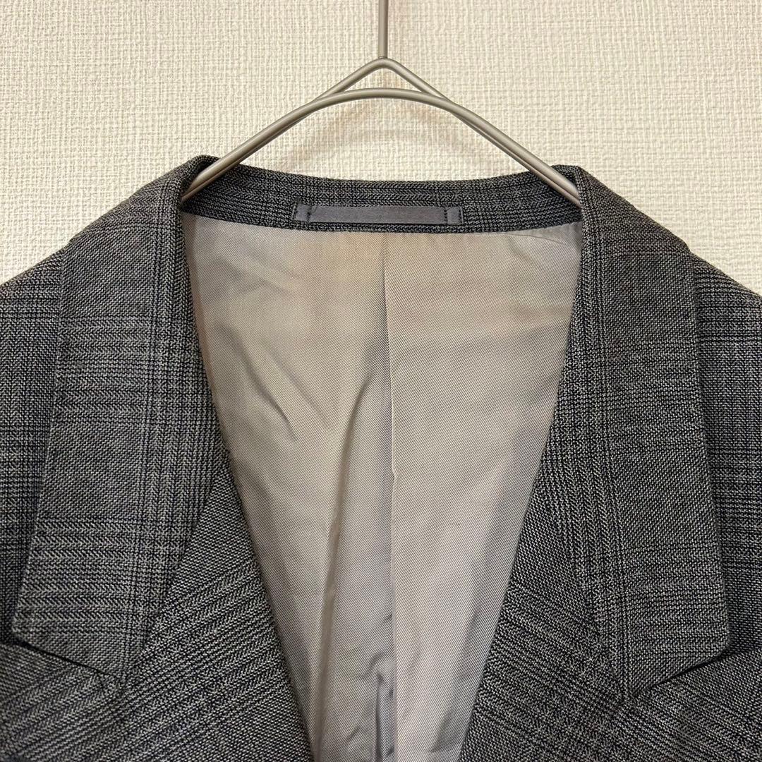ワイズフォーメン [M] カシミヤ テーラードジャケット グレンチェック 柄