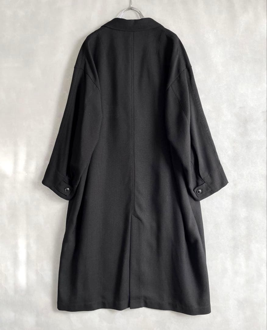 美品✨サロンアダムエロペ　24SS 4.9万　リネンライクロングガウンコート　黒