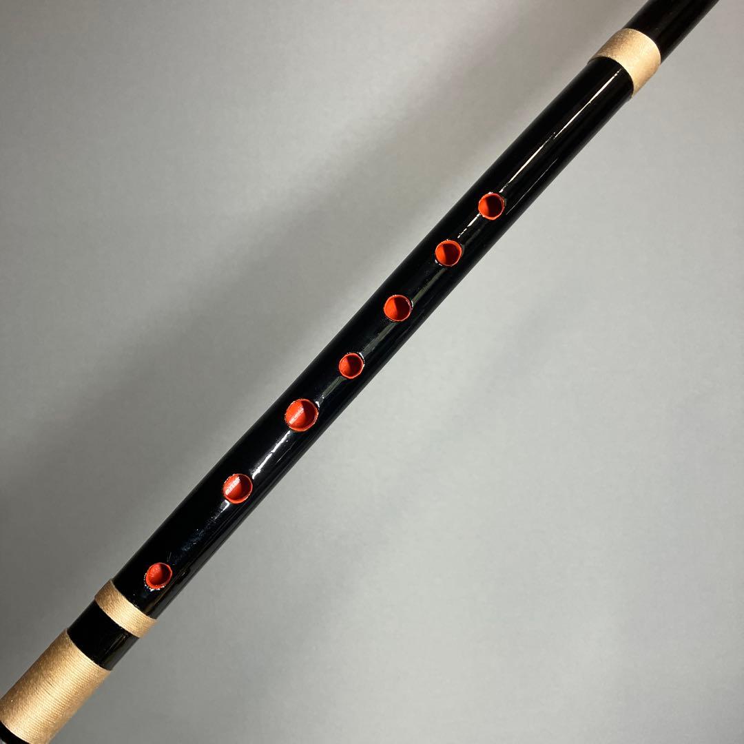 篠笛七本調子 B菅ドレミ調 MR7-106 天地糸巻西洋音階 竹笛 和楽器 黒塗