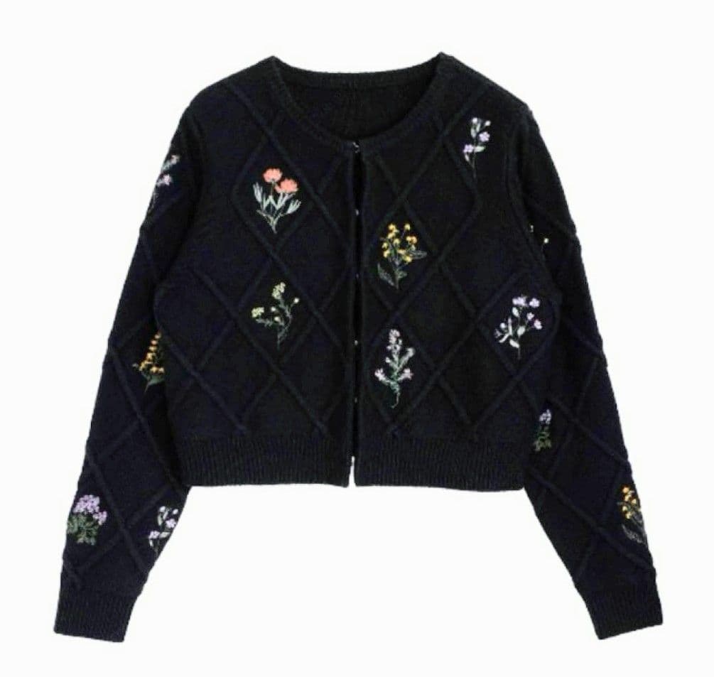 AMERI FLOWER EMBROIDERY カーディガン M