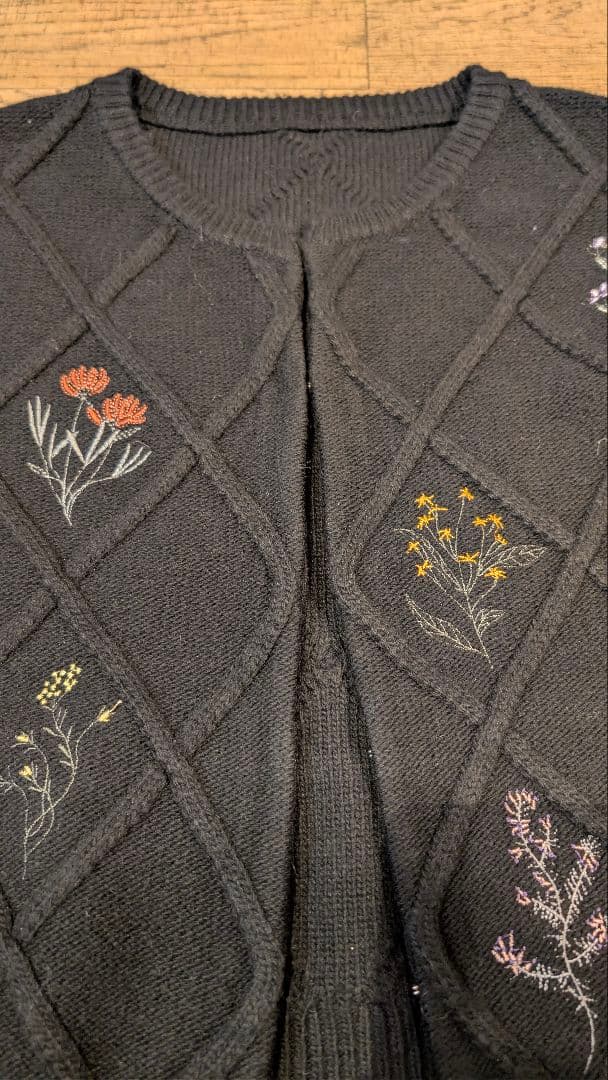 AMERI FLOWER EMBROIDERY カーディガン M