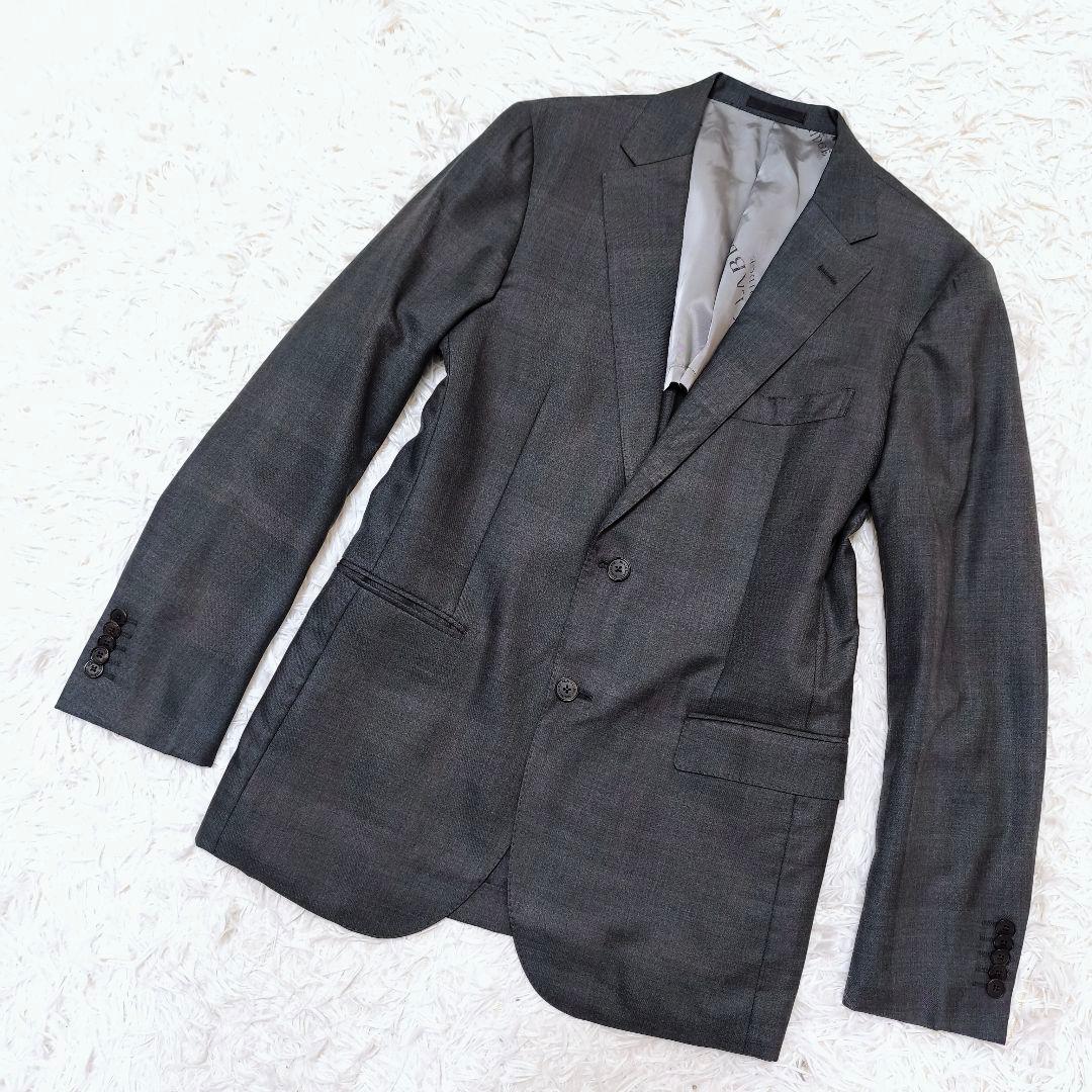 美品 近年モデルブラックレーベルクレストブリッジシャドーチェック柄ジャケットXL