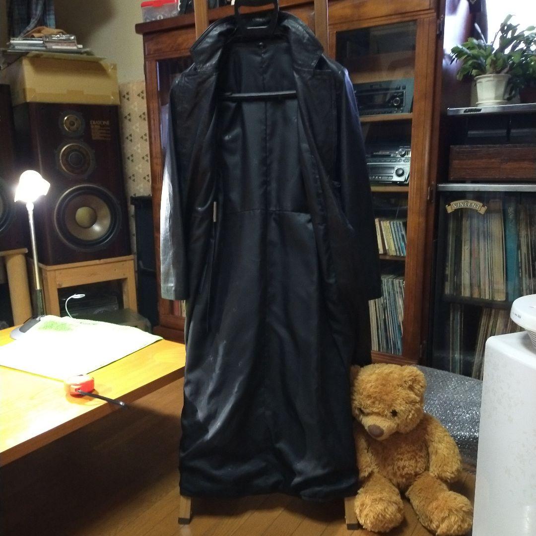 ブラック#軽量高級牛革#レディース#ロングコート#保護艶出し仕上げ済み