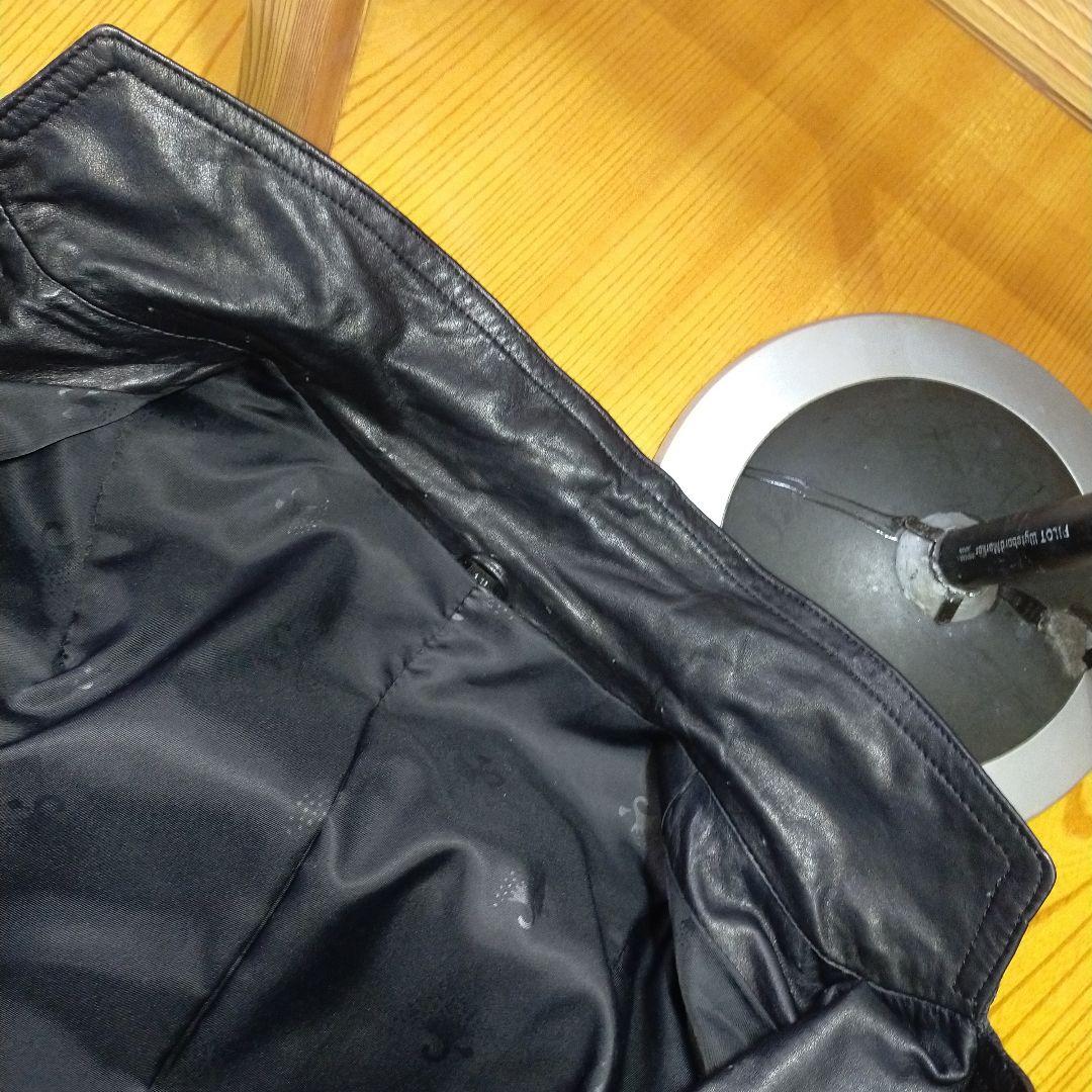 ブラック#軽量高級牛革#レディース#ロングコート#保護艶出し仕上げ済み