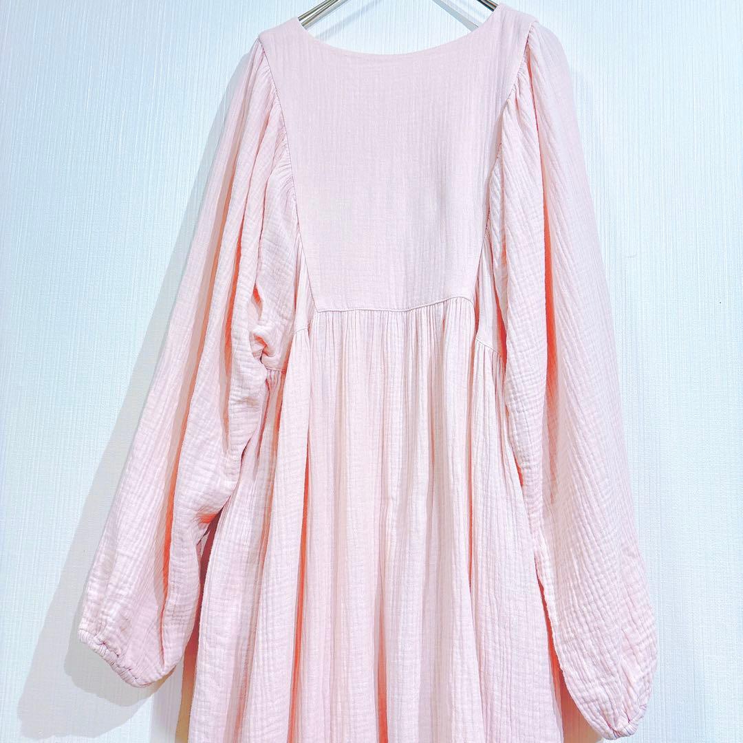 【美品】ジェラートピケ　マタニティ　パジャマ　ルームウェア　Ｖネック　ピンク