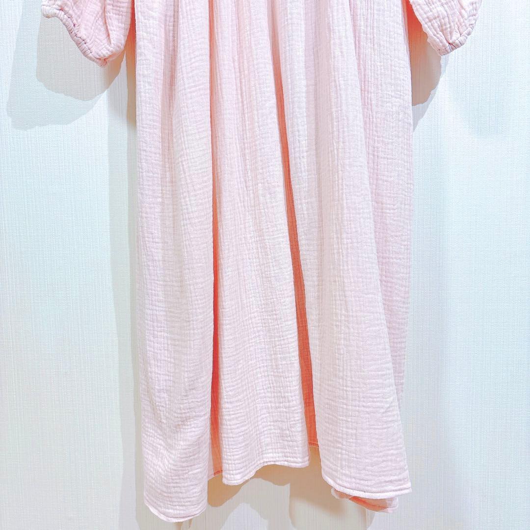【美品】ジェラートピケ　マタニティ　パジャマ　ルームウェア　Ｖネック　ピンク