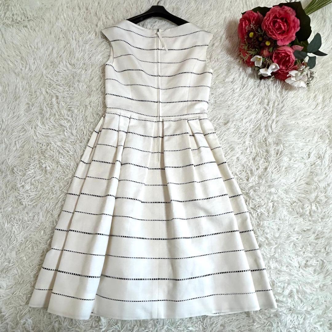 極美品✨フォクシー 定価12.9万 シルクコットン タックフレアワンピース