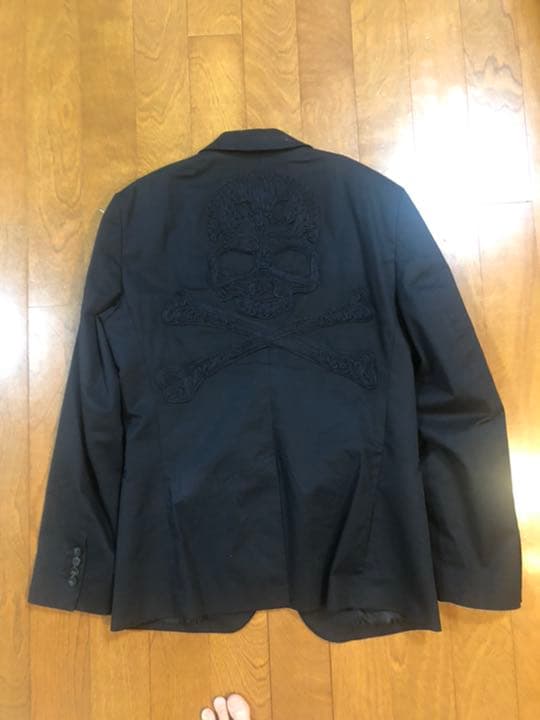フィリッププレイン　背面スカル刺繍テーラードジャケット
