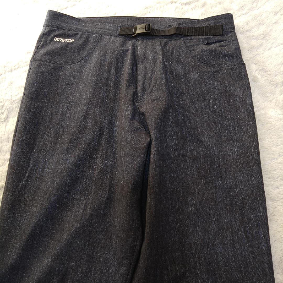 ザノースフェイス オーバーパンツ GORE-TEX デニム調 ベルト付　Ｍサイズ