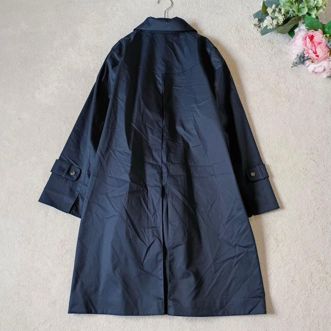 自由区 大きいサイズ スプリングコート ステンカラー 比翼 XL 42 ネイビー