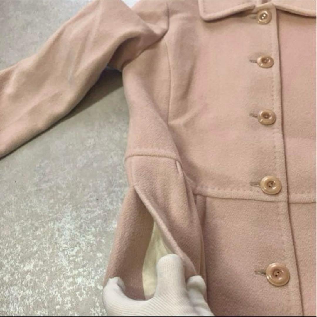 MaxMara、アンゴラ50%シルク30%、コート、ピンク、36