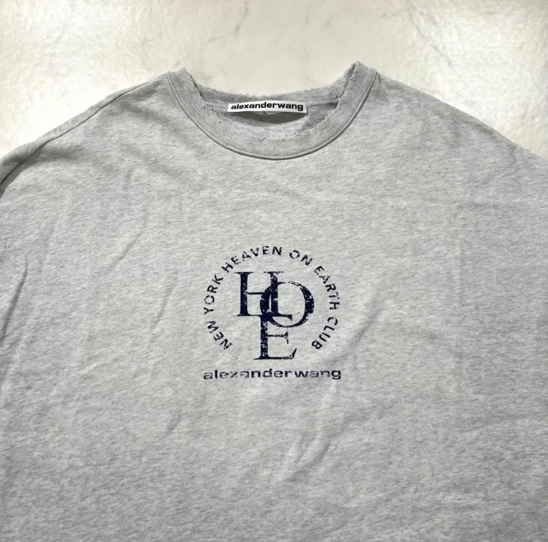 トップス ALEXANDER WANG DISTRESSED LOGO OVERSIZED