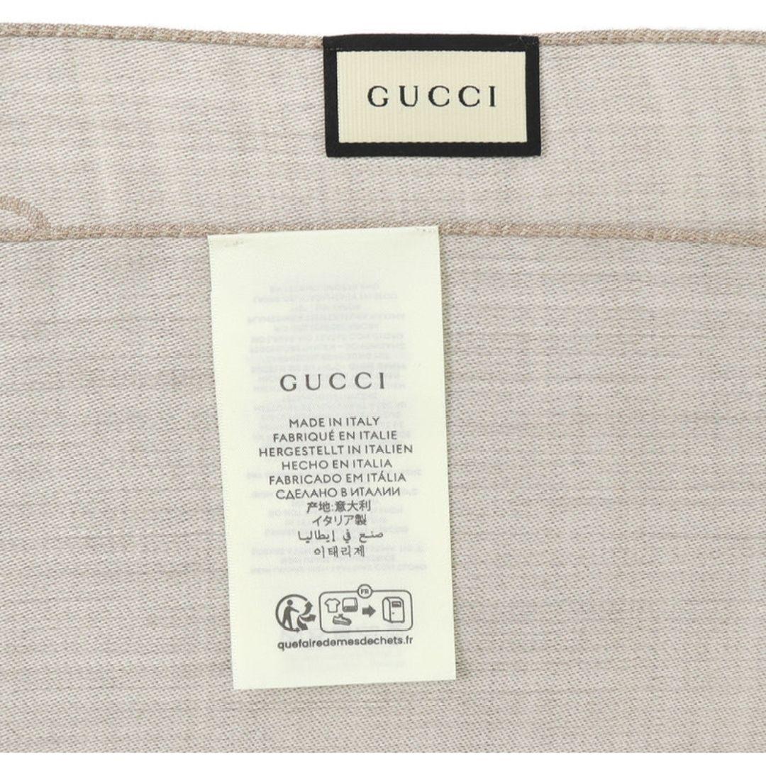 【美品】グッチ GUCCI ストール GG柄 ショール 薄手 ベージュ