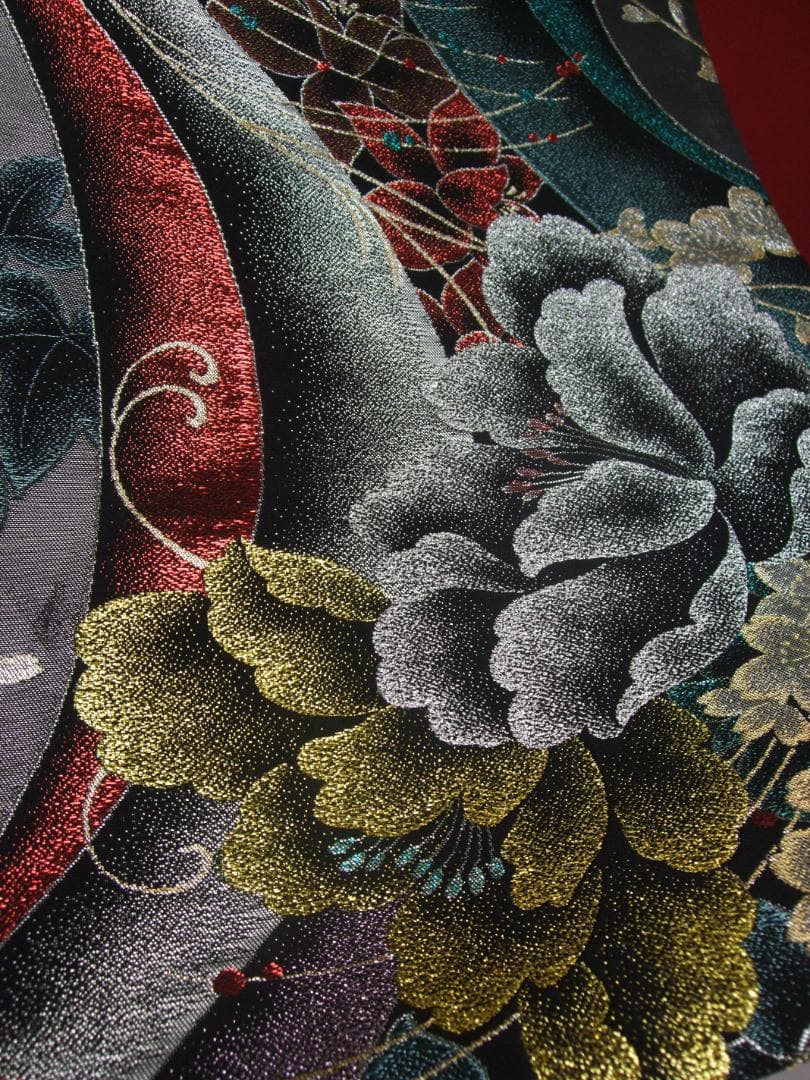 赤無地/洋更紗/縮緬/落款・作家物/ 振袖フルセット　n2　成人式