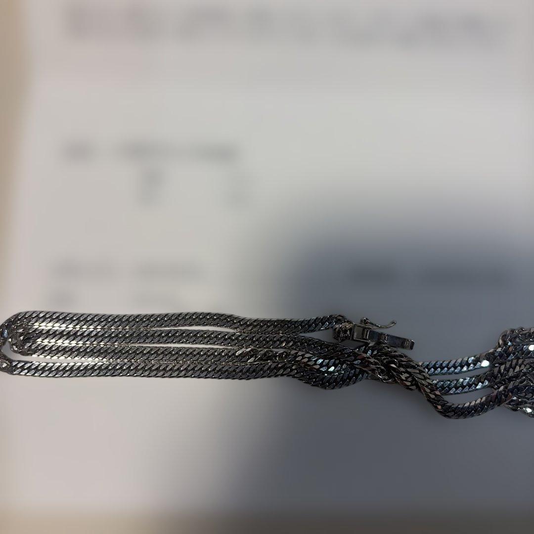 鑑定書付　pt850 プラチナ 喜平 ネックレス 6面W 30.7g 60cm