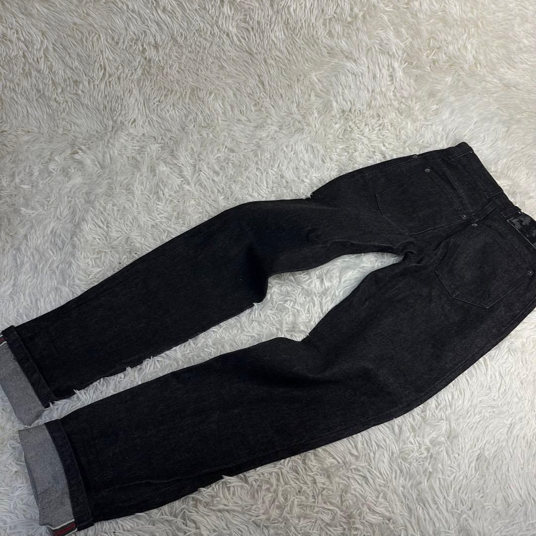 正規品 グッチ GUCCI ブラック 黒シェリーライン デニムジーンズ 38 M