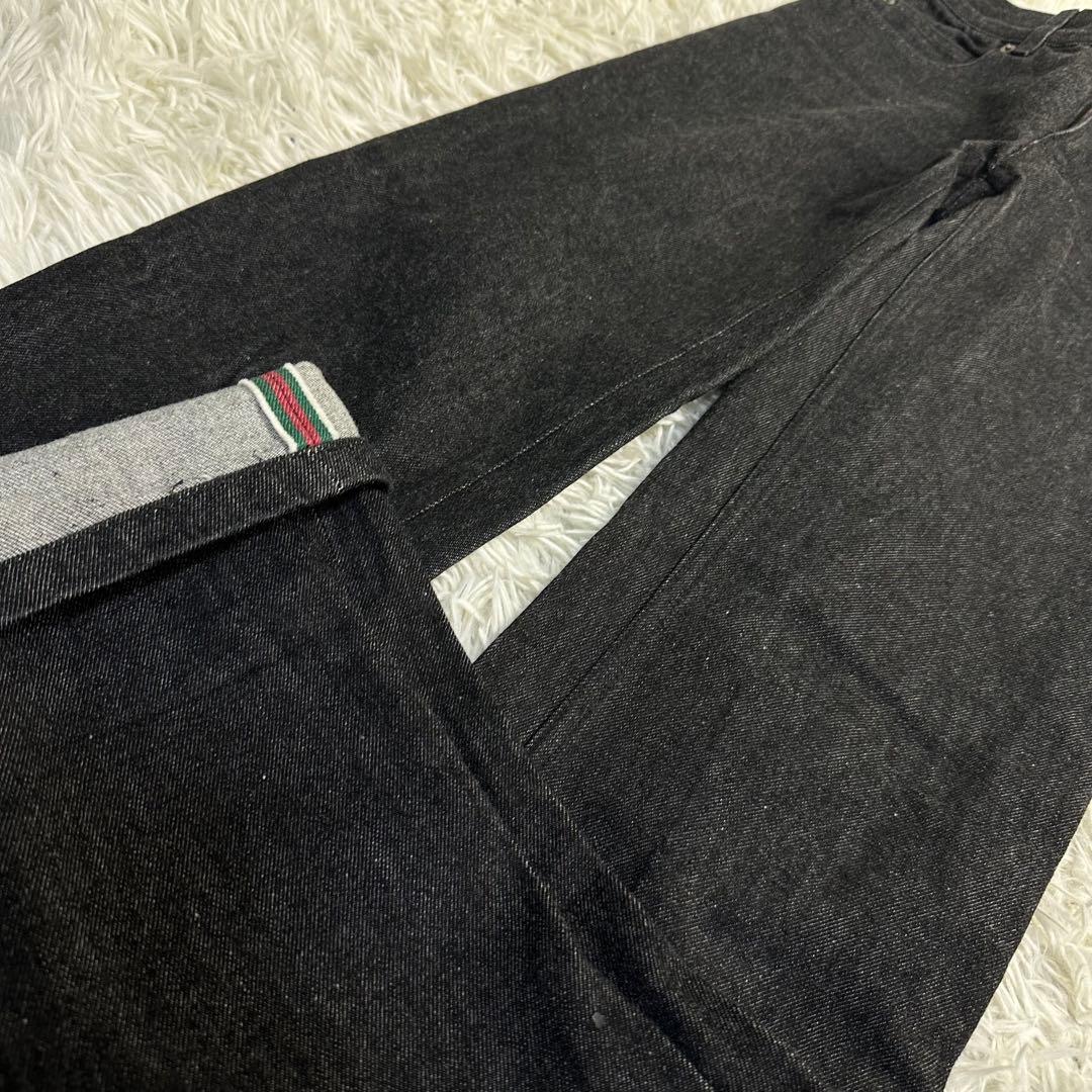 正規品 グッチ GUCCI ブラック 黒シェリーライン デニムジーンズ 38 M