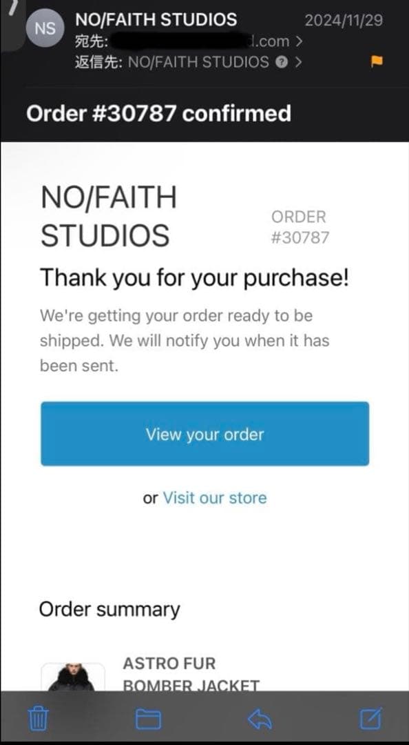 NO/FAITH STUDIOS ボンバージャケット　ファー　n2b