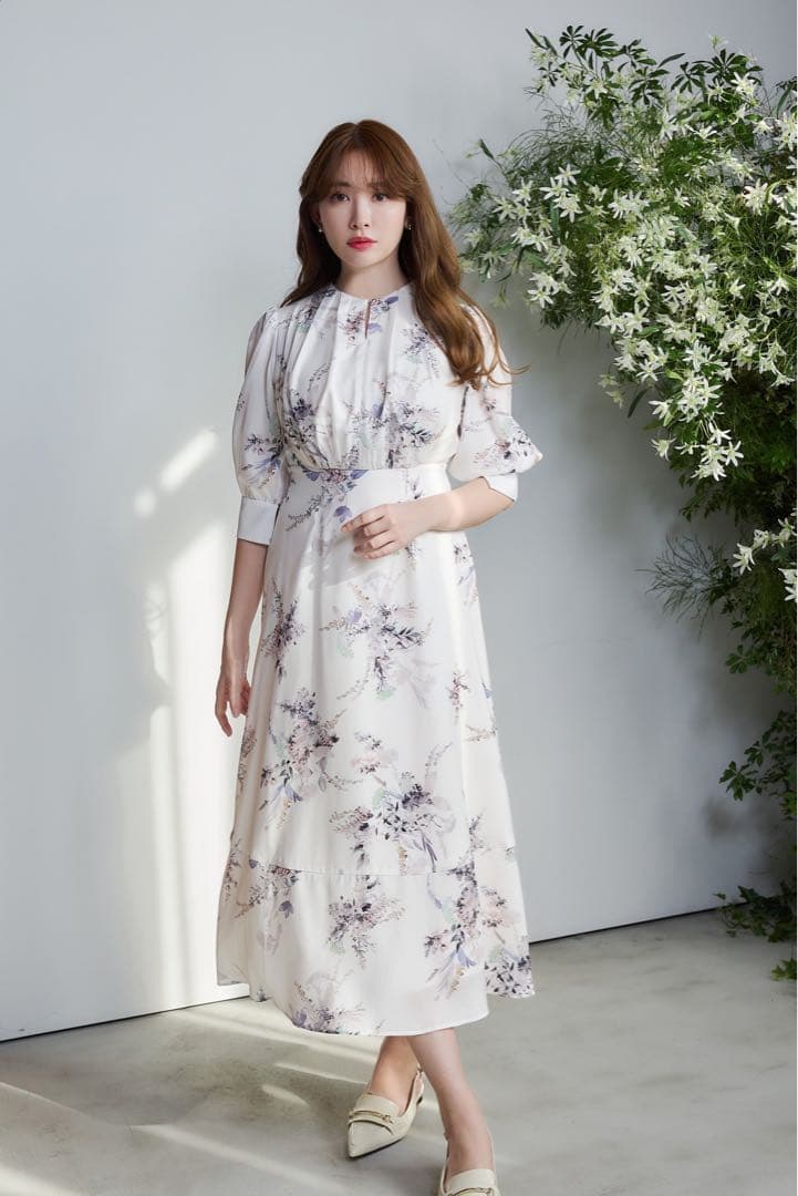 ワンピース French Bouquet Puff Sleeve Dress