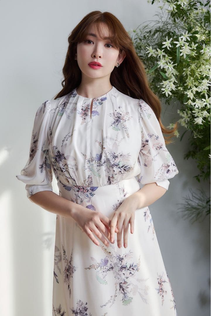 ワンピース French Bouquet Puff Sleeve Dress