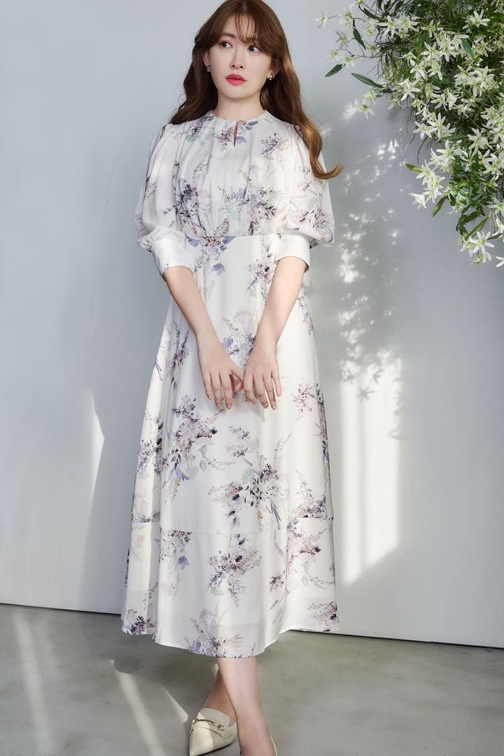 ワンピース French Bouquet Puff Sleeve Dress