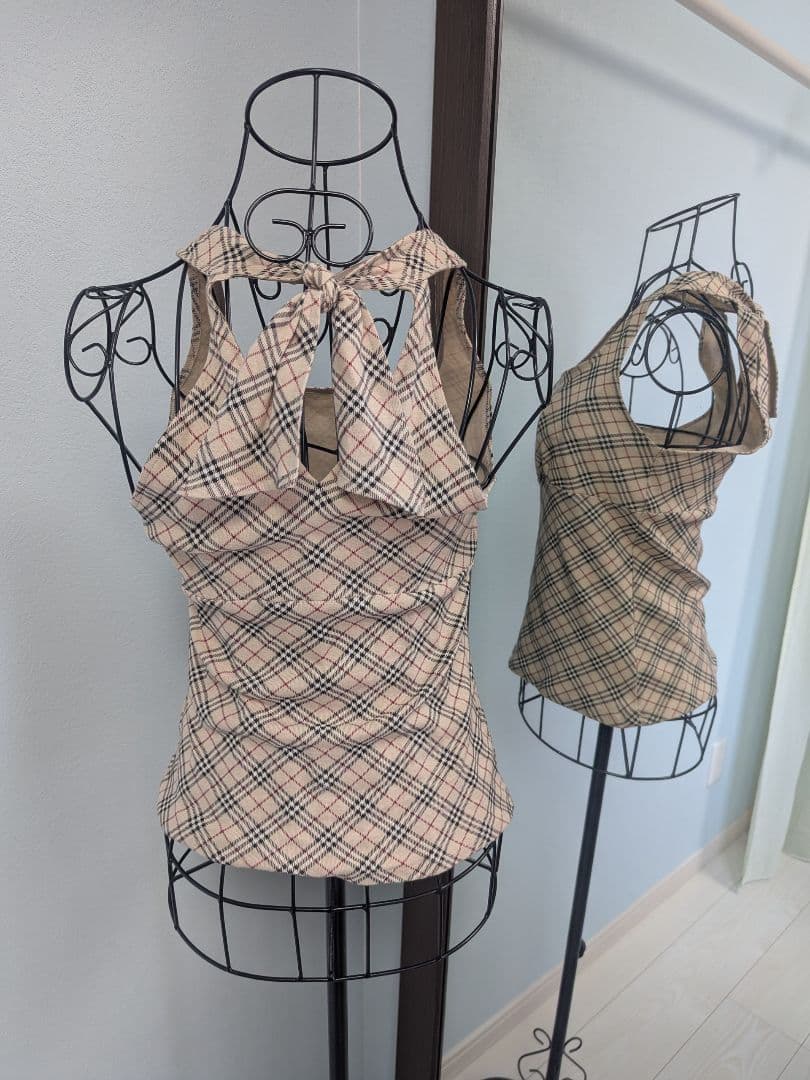 BURBERRY チェック柄 キャミソール ネックフォルダータイプ