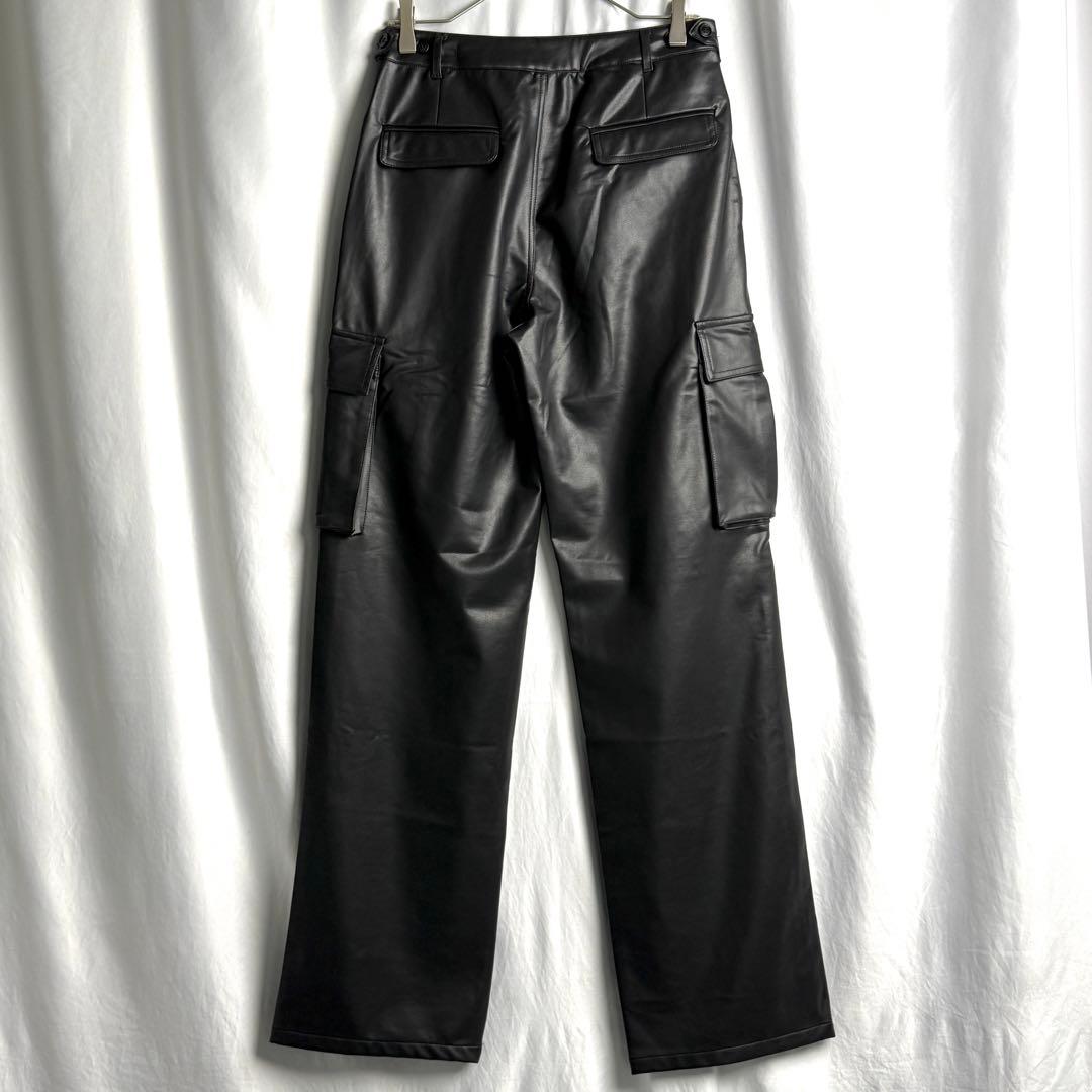 00s ポリウレタン ラバー カーゴ パンツ W28×L33 ブラック 黒
