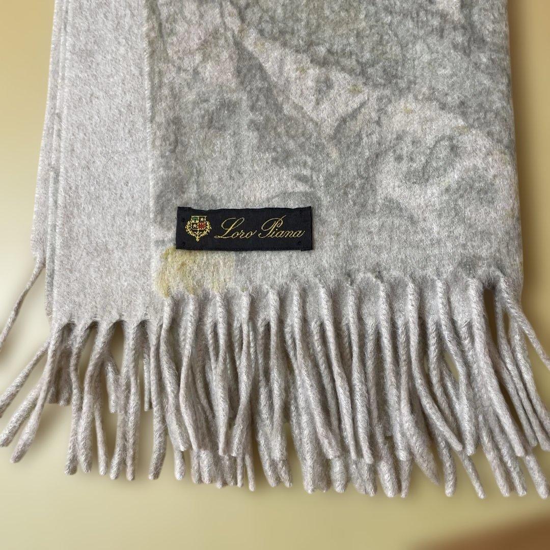 希少　Loro Piana 花柄リバーシブル カシミヤ100マフラー