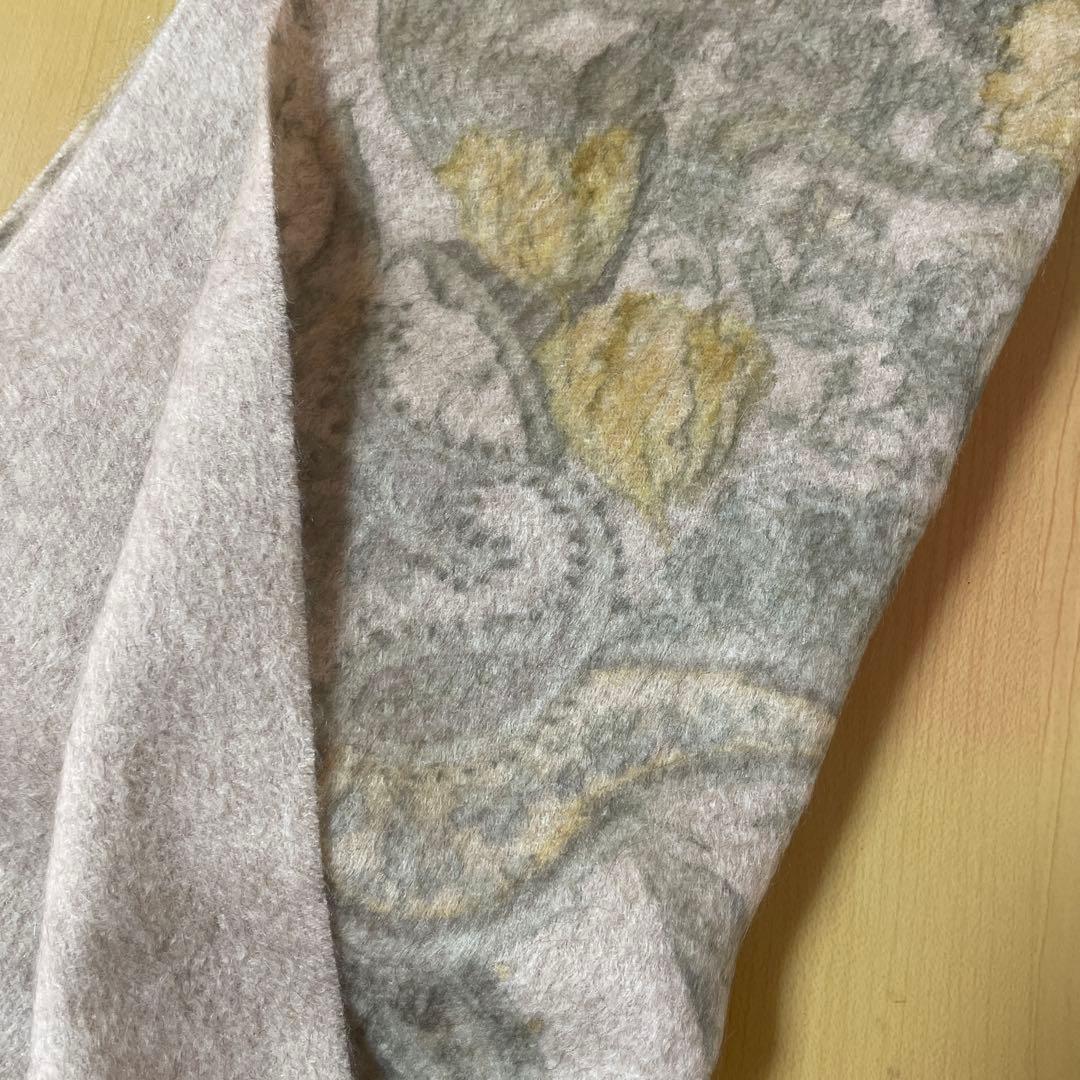 希少　Loro Piana 花柄リバーシブル カシミヤ100マフラー